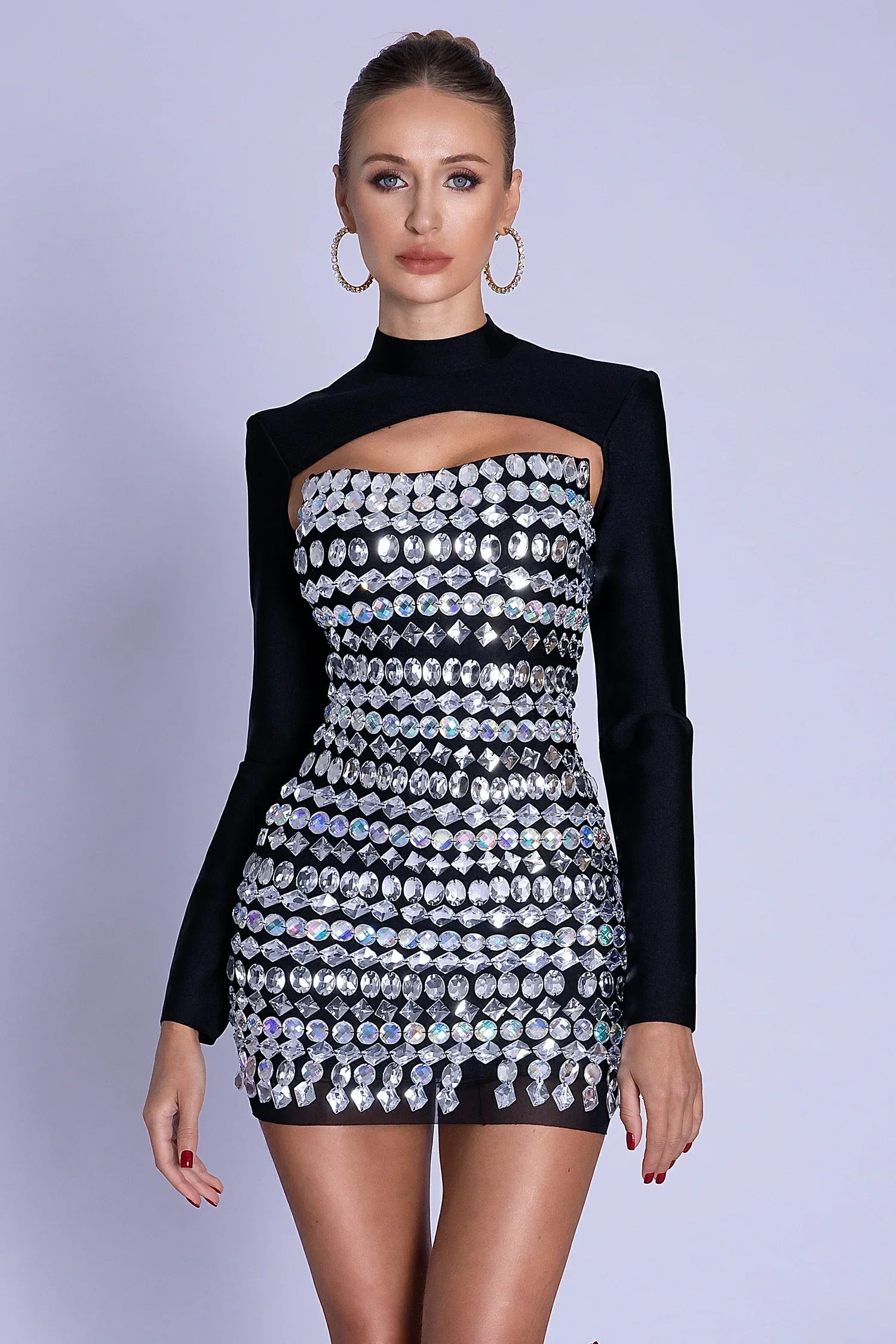 KAIRI CRYSTAL MINI DRESS SET 2 PEZZI