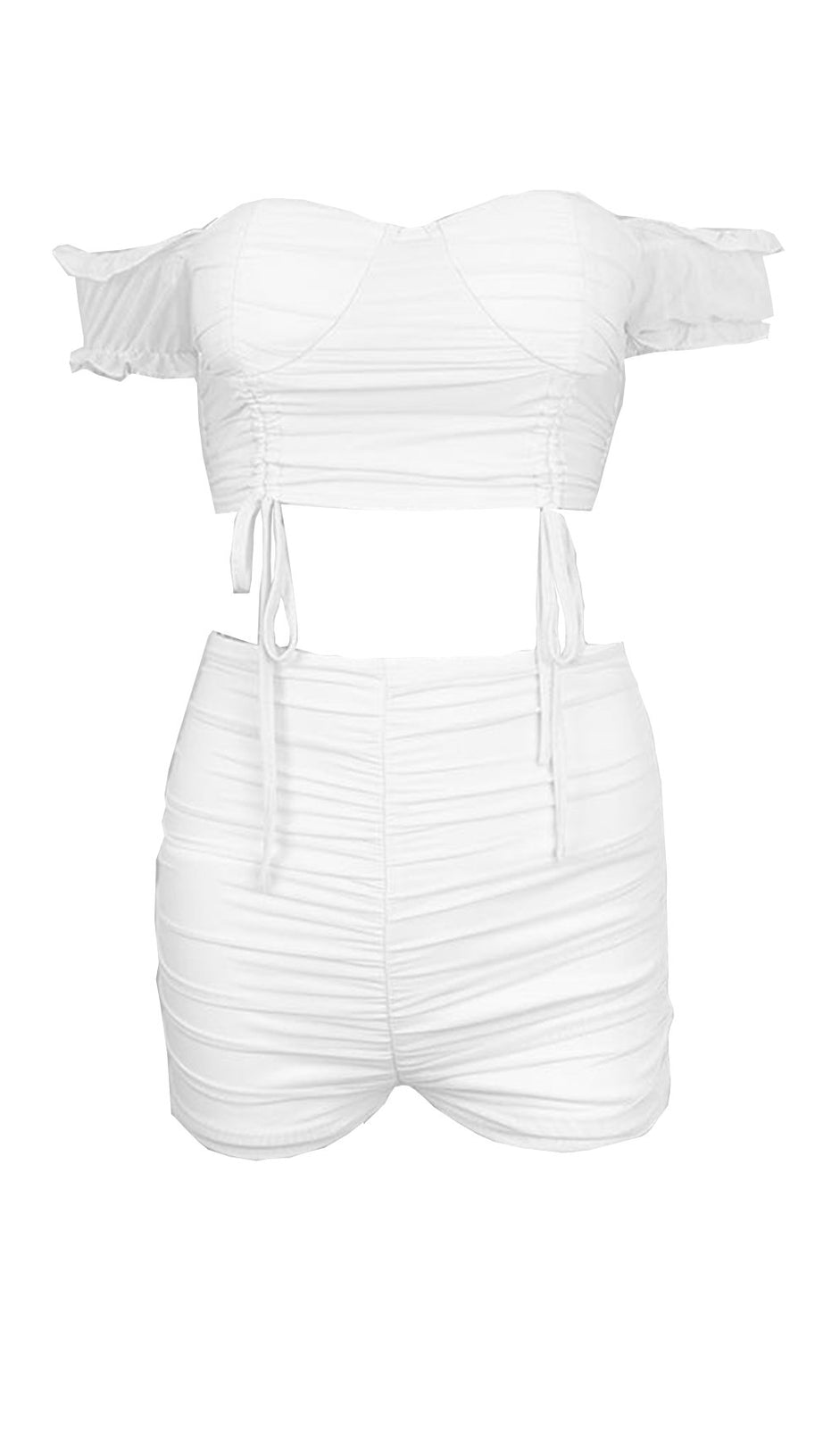 ABITO IN FILATO DI RETE CON SPALLE IN CARTA.