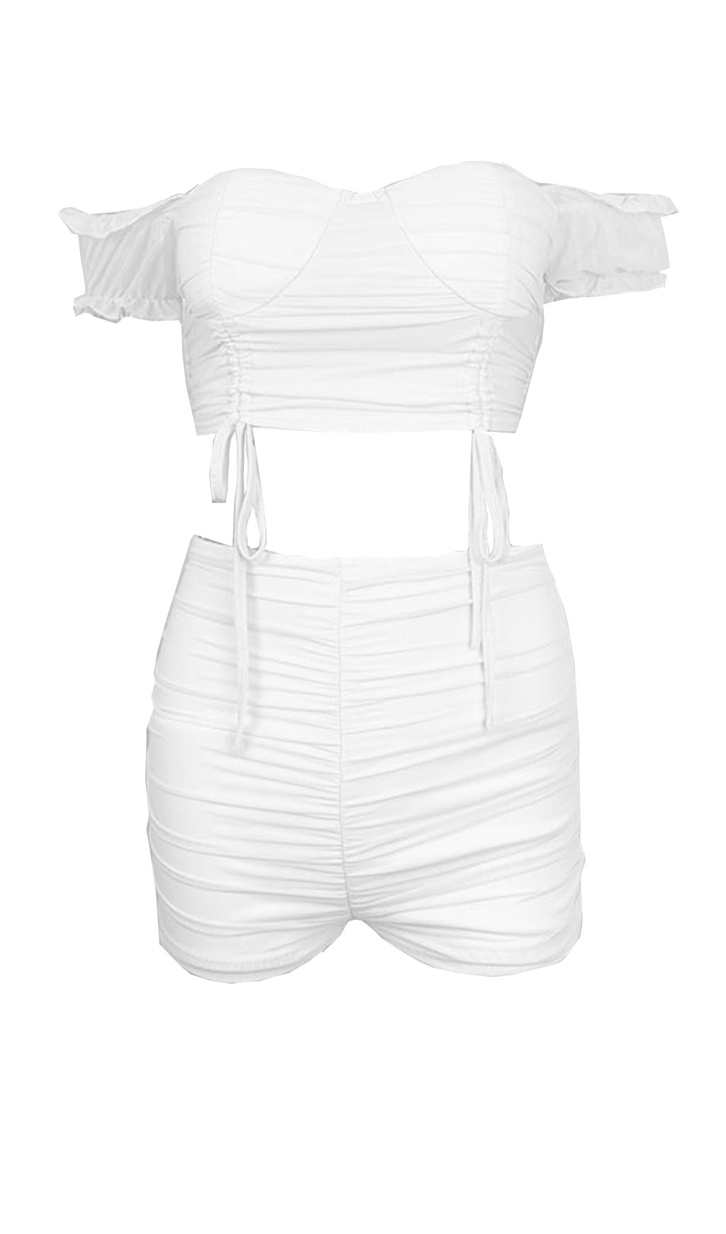 ABITO IN FILATO DI RETE CON SPALLE IN CARTA.