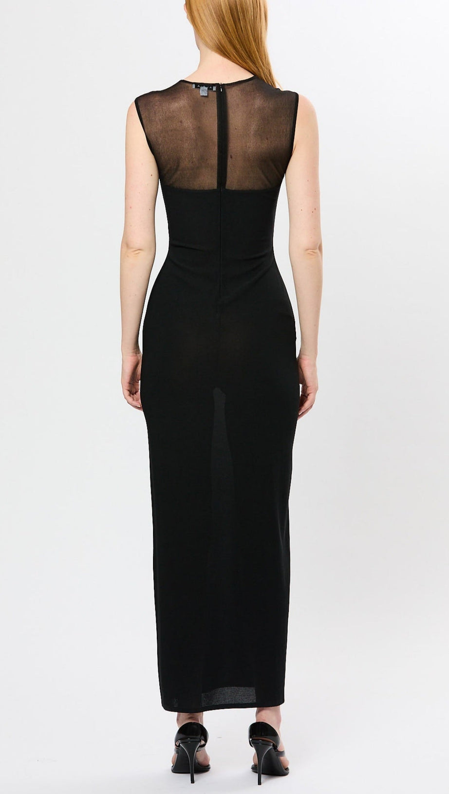 Carmina Maxi-Bandagekleid mit Netzstoffeinsätzen in Schwarz