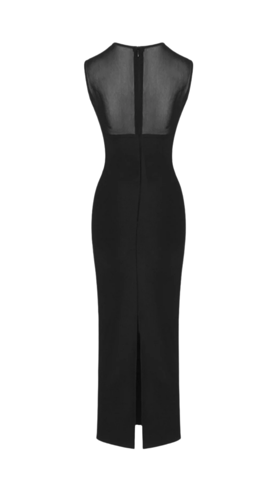 Carmina Maxi-Bandagekleid mit Netzstoffeinsätzen in Schwarz