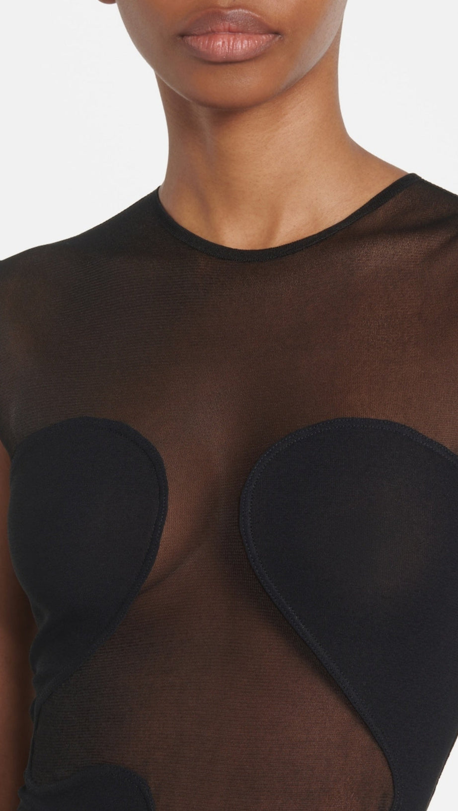 Carmina Maxi-Bandagekleid mit Netzstoffeinsätzen in Schwarz