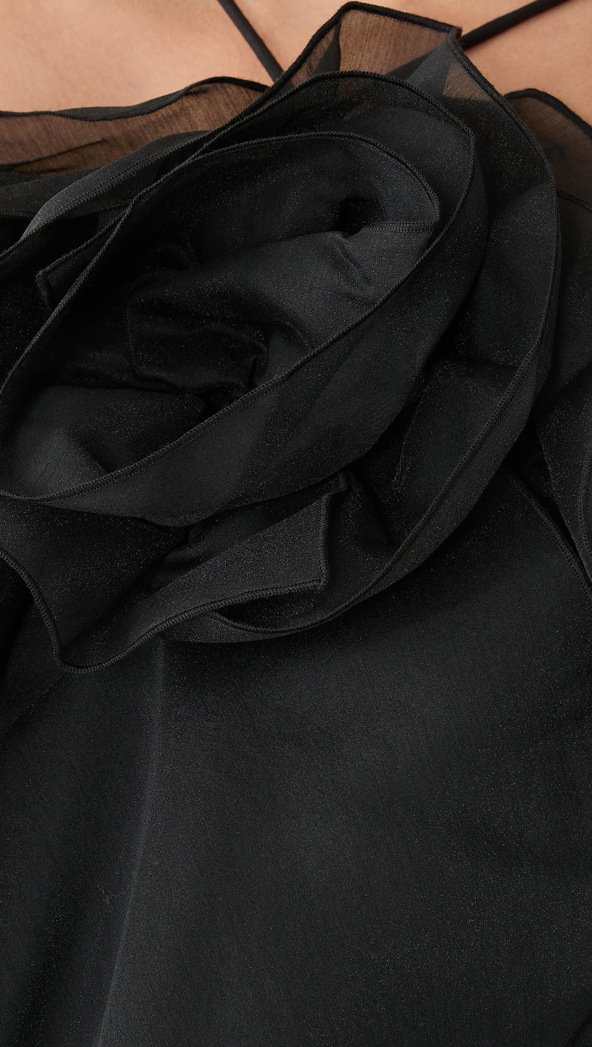 AIIZIE CAYSIE HALTER FLORAL RUFFLE LAYERED MAXI DRESS IN BLACK - product image