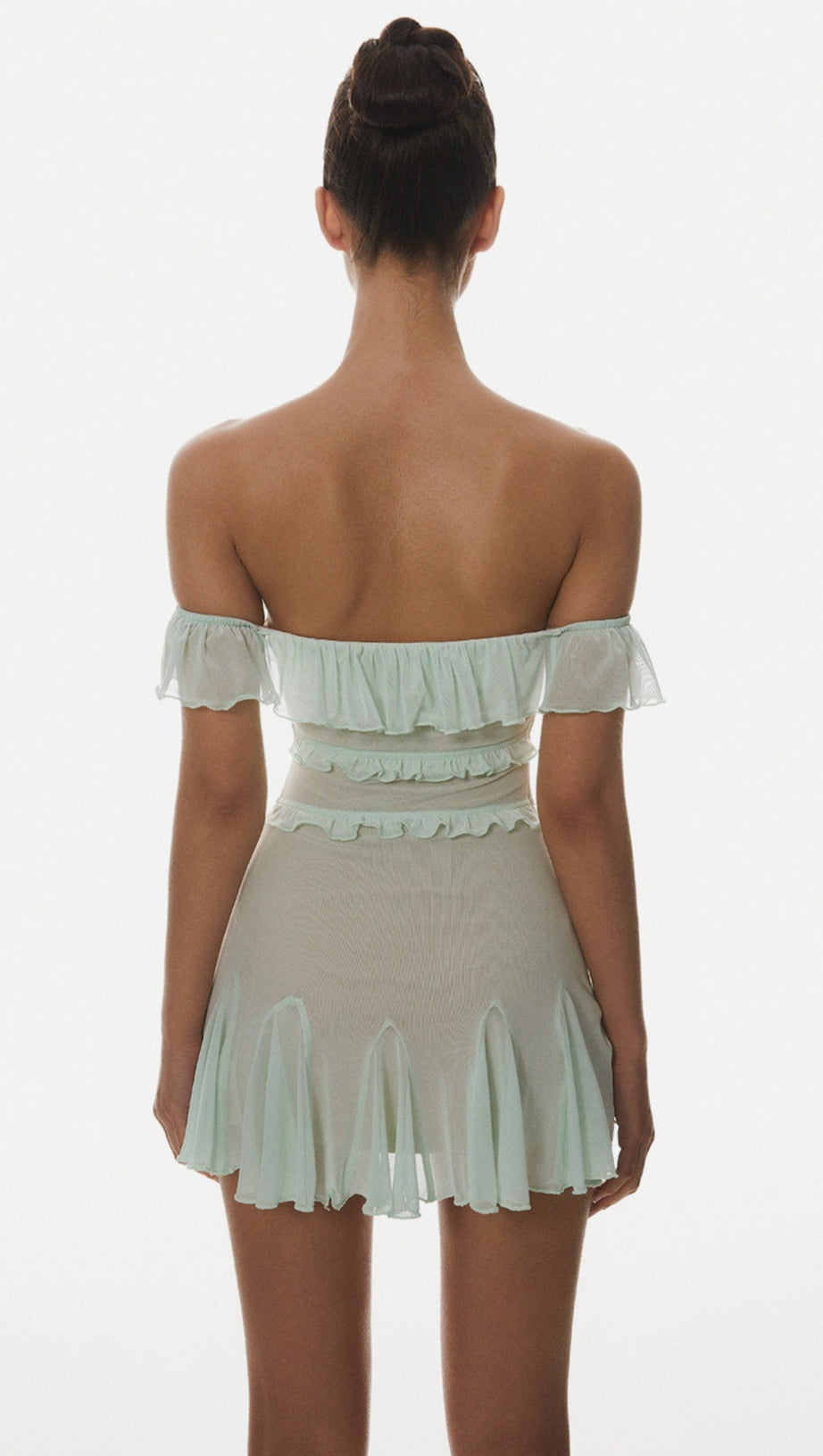 CHARELLE OFF SHOULDER RUFFLE MINI DRESS