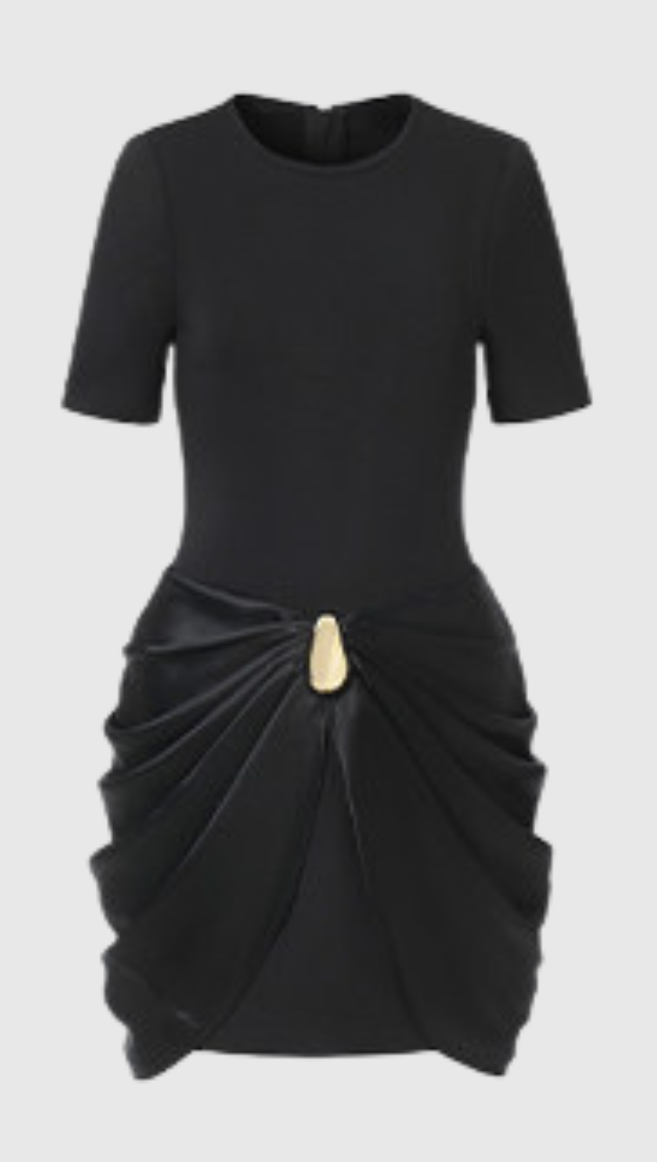 Chatria Metal Draped Mini Dress - Black