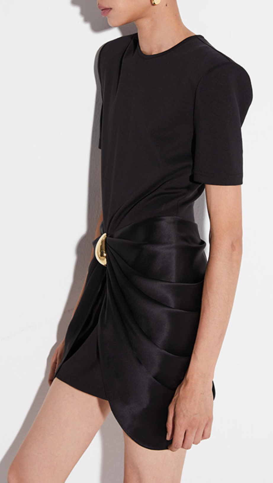 Chatria Metal Draped Mini Dress - Black