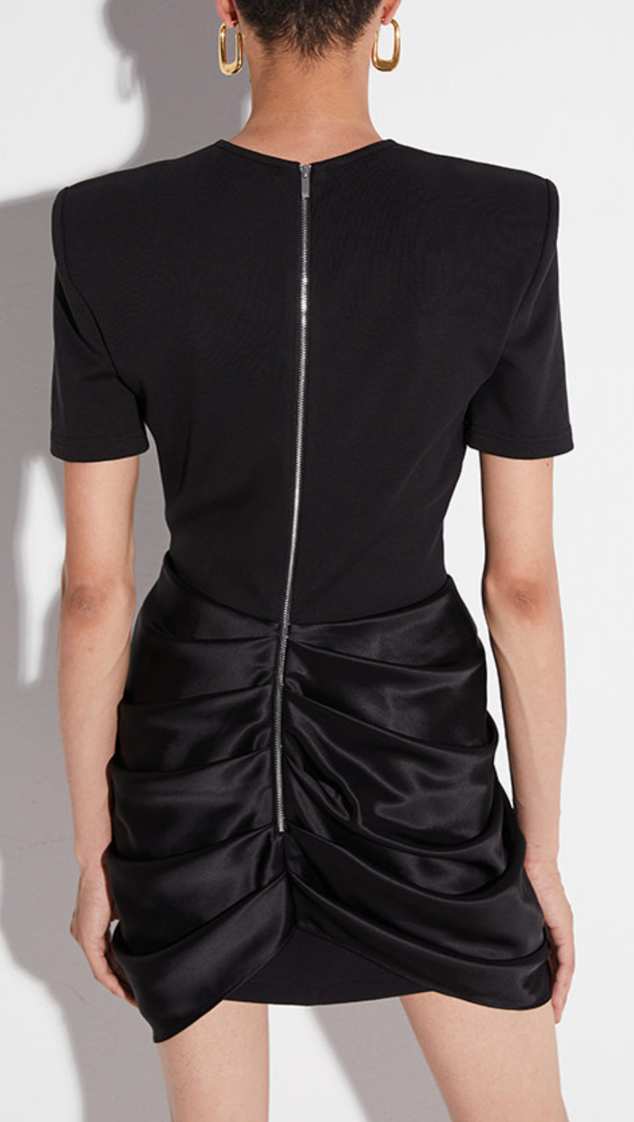 Chatria Metal Draped Mini Dress - Black