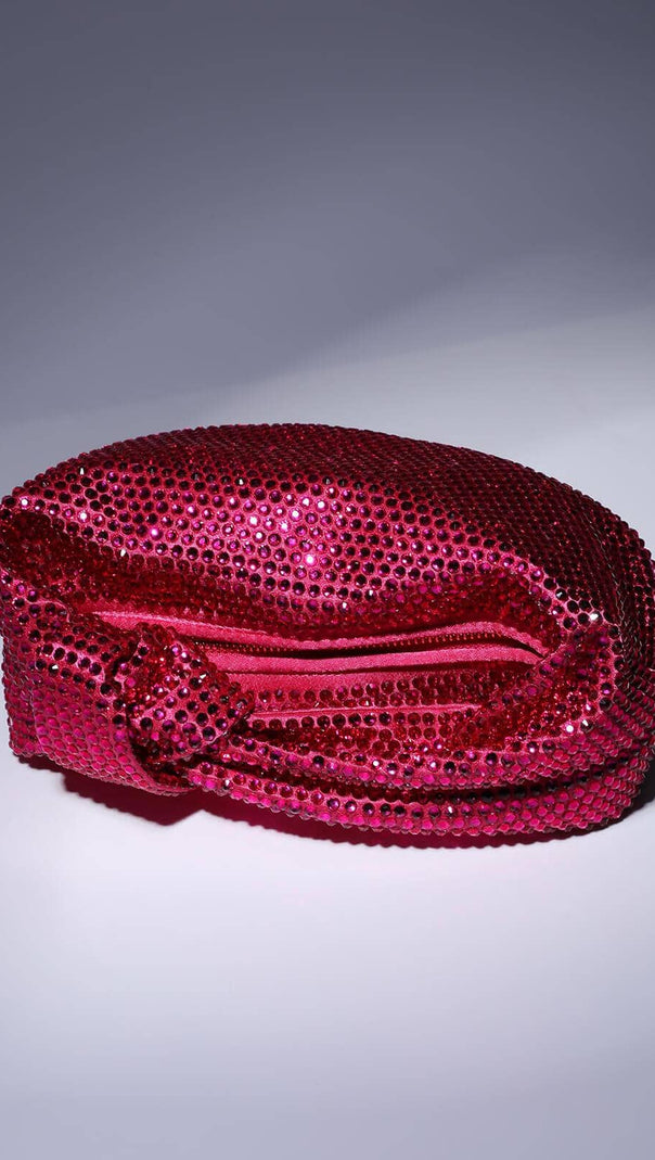 AIIZIE EMBELLISHED TOTE BAG IN HOT PINK - product image