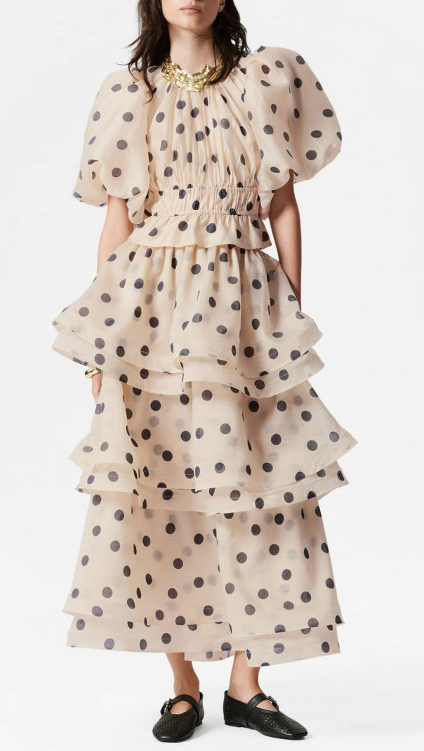 AIIZIE COLETTE POLKA DOT RUFFLE SKIRT TWO PIECE SET - product image
