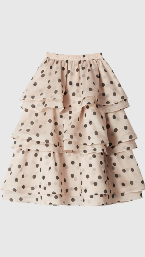 AIIZIE COLETTE POLKA DOT RUFFLE SKIRT TWO PIECE SET - product image