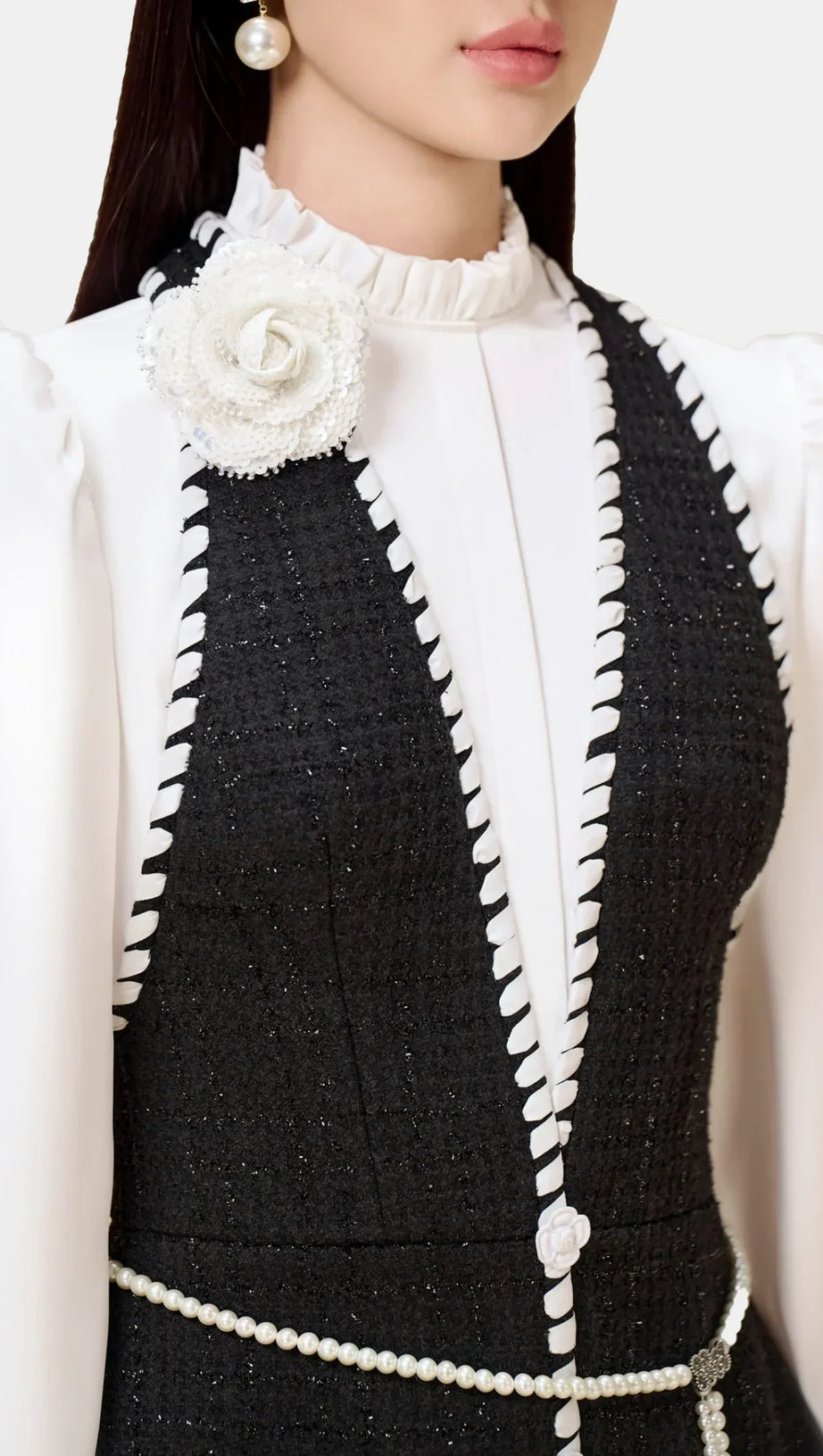 VICKY HALTER TWEED SHIRT ROMPER