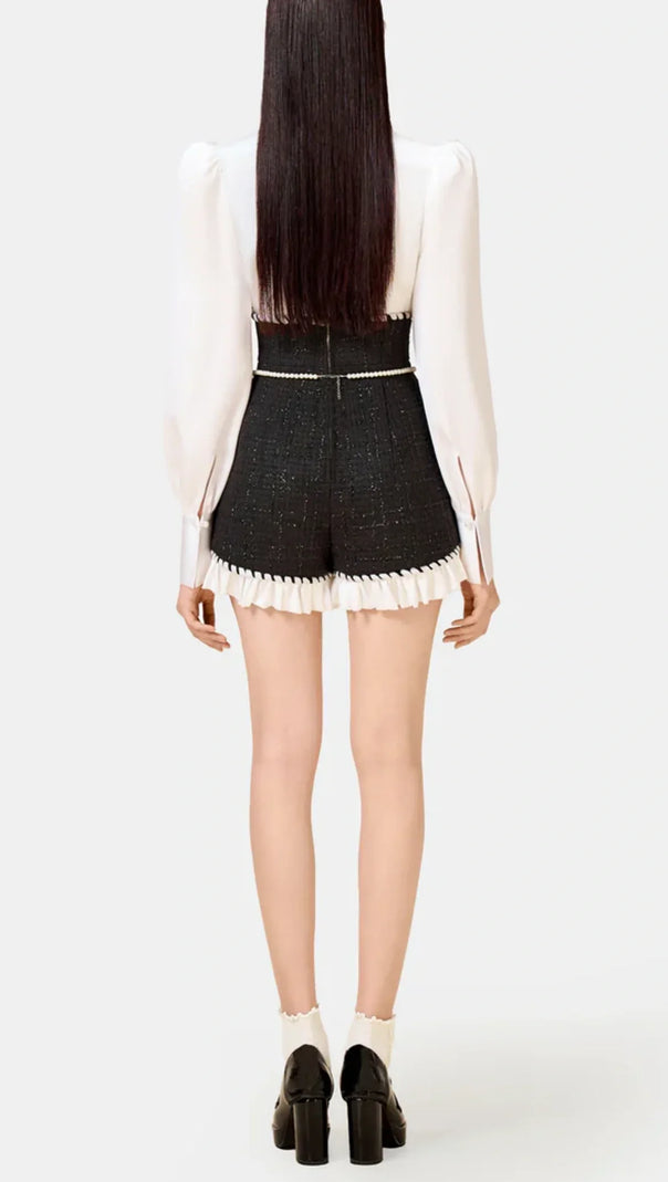 AIIZIE VICKY HALTER TWEED SHIRT ROMPER - product image