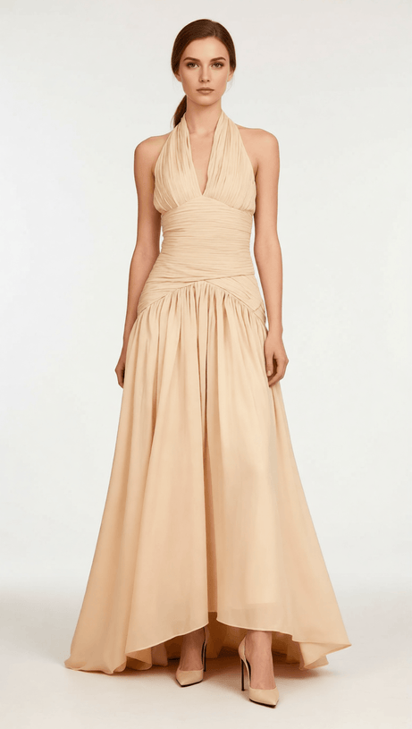 ILSE HALTER MAXI DRESS | EFFORTLESSLY ELEGANT GOWN FOR WEDDINGS & SPECIAL OCCASIONS