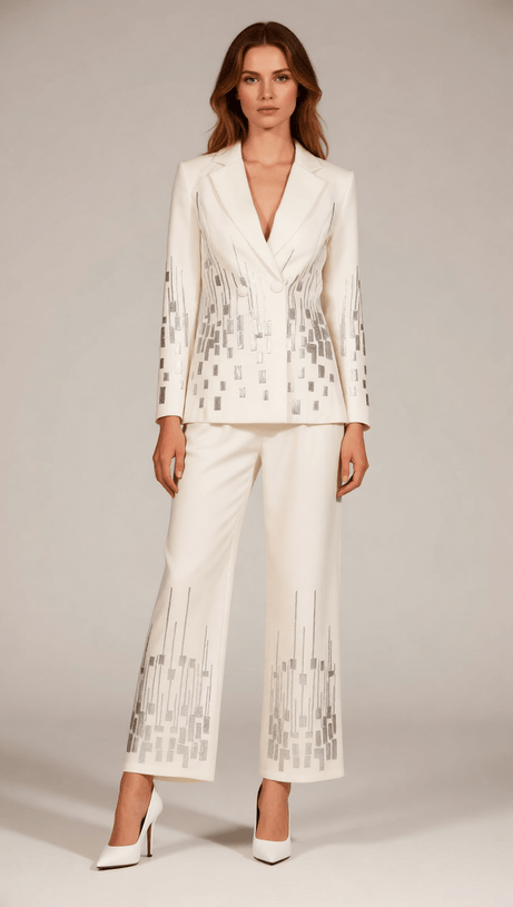 Idalis Glam Sequin Blazer & Pants Set - Women's Statement Suit