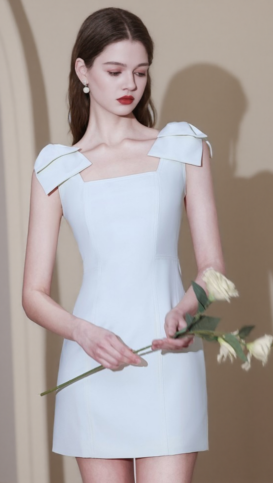 BOW STRAP MINI DRESS