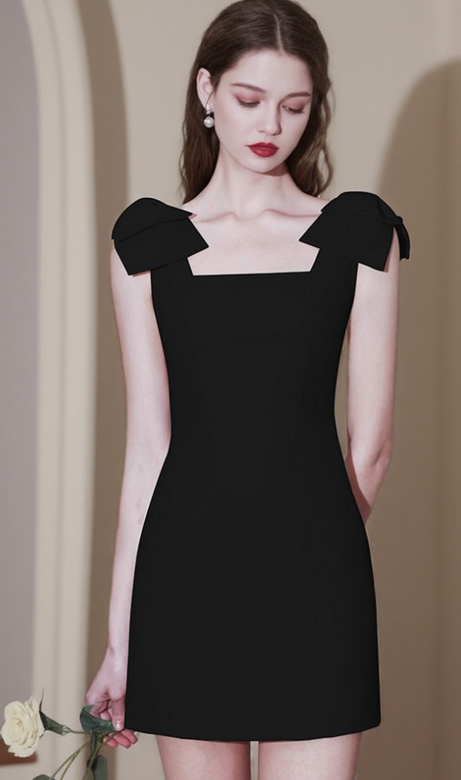Bow Strap Mini Dress