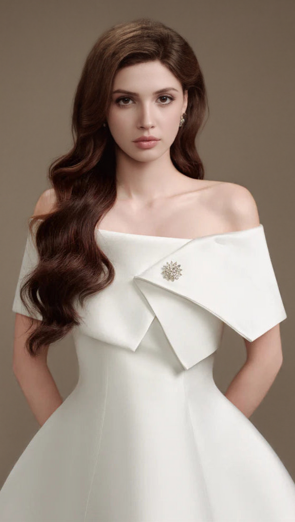 AIIZIE BRIANNA ONE-SHOULDER SATIN MINI DRESS IN APRICOT - product image