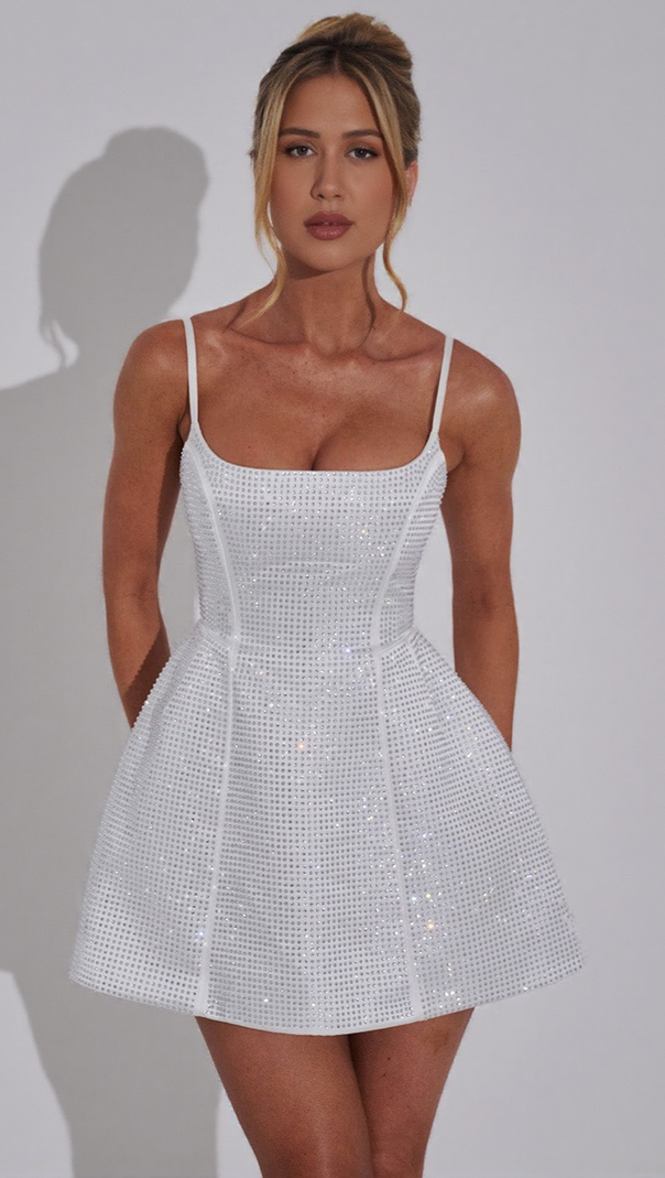 AIIZIE EMMA MINI DRESS - IVORY - product image