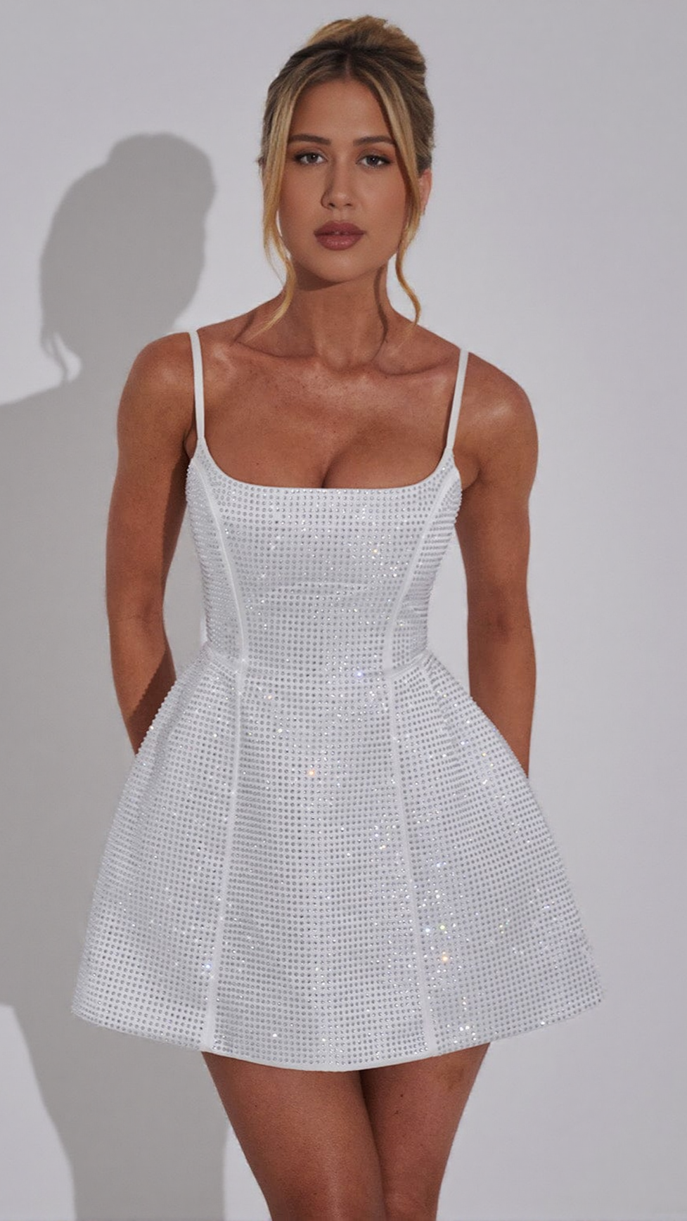AIIZIE EMMA MINI DRESS - IVORY - product image