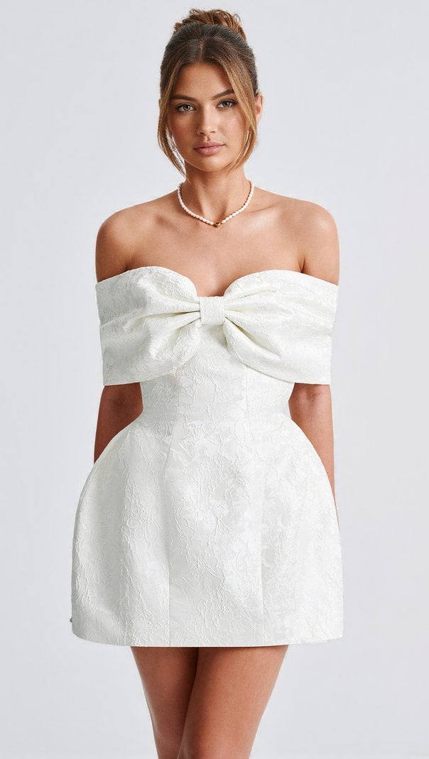 AIIZIE RAQUEL MINI DRESS - IVORY - product image