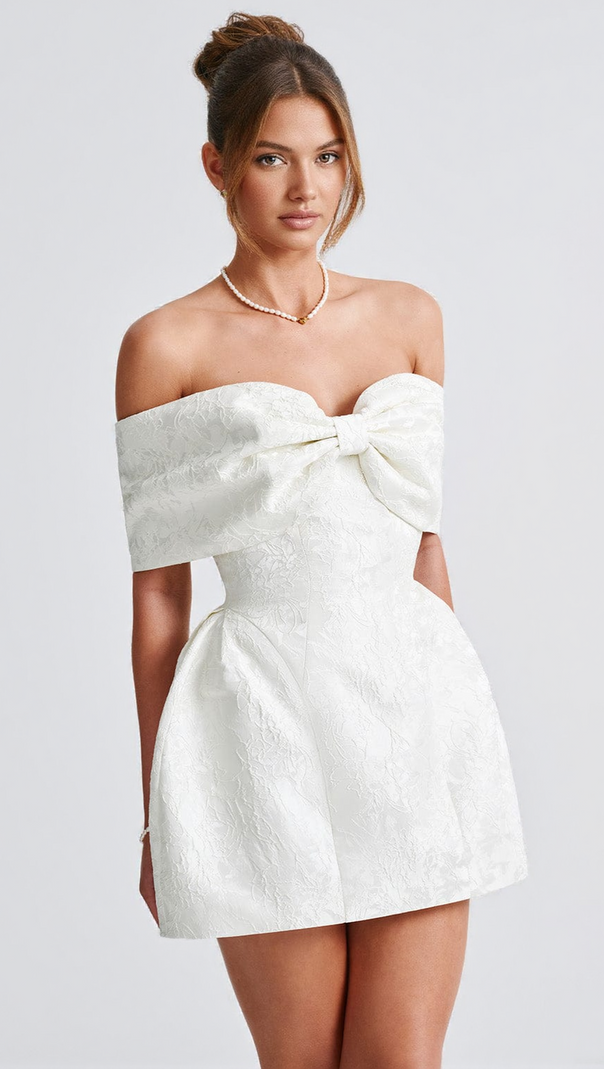 AIIZIE RAQUEL MINI DRESS - IVORY - product image