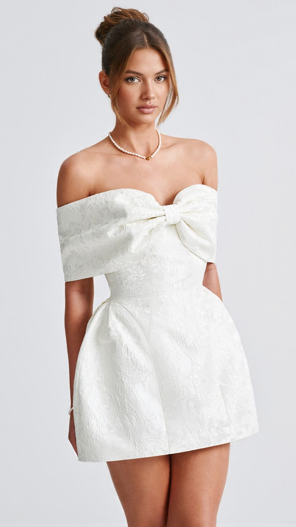AIIZIE RAQUEL MINI DRESS - IVORY - product image