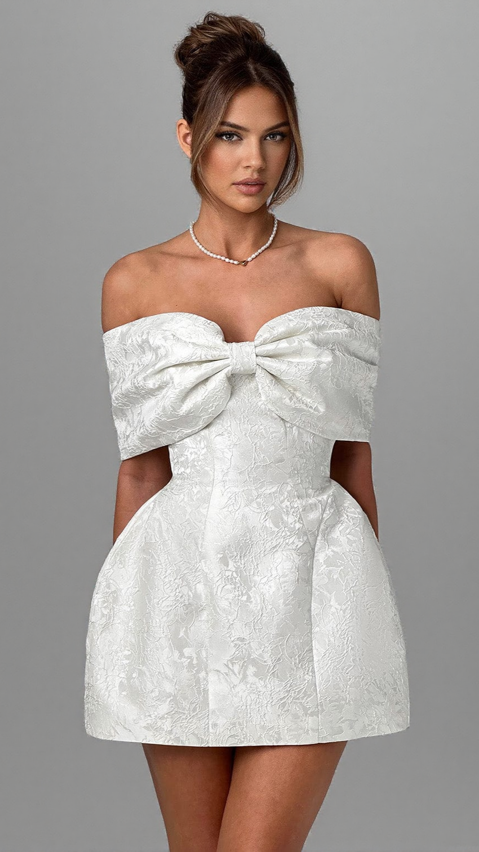 AIIZIE RAQUEL MINI DRESS - IVORY - product image