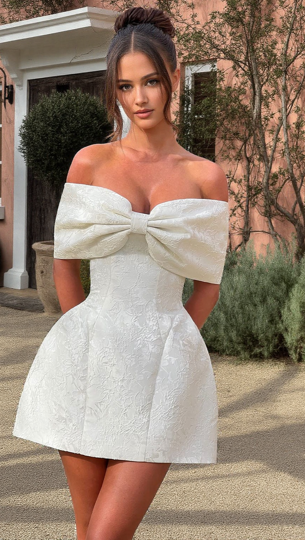 AIIZIE RAQUEL MINI DRESS - IVORY - product image