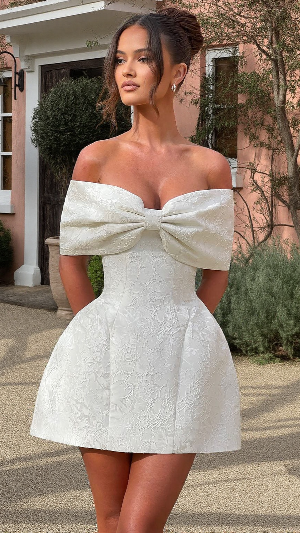 AIIZIE RAQUEL MINI DRESS - IVORY - product image