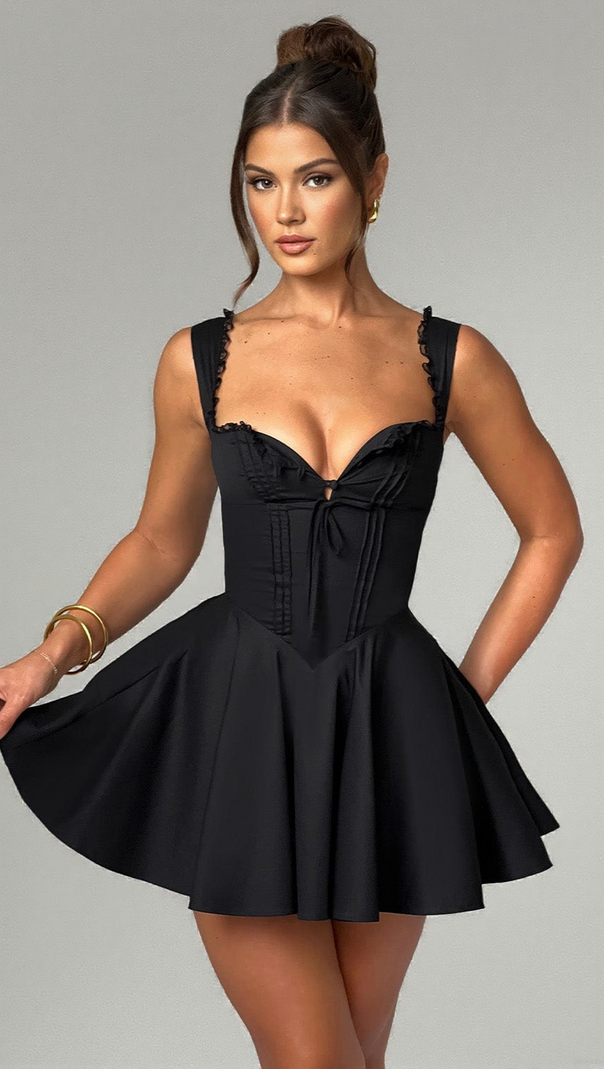 AIIZIE ANTONELLA MINI DRESS - BLACK - product image