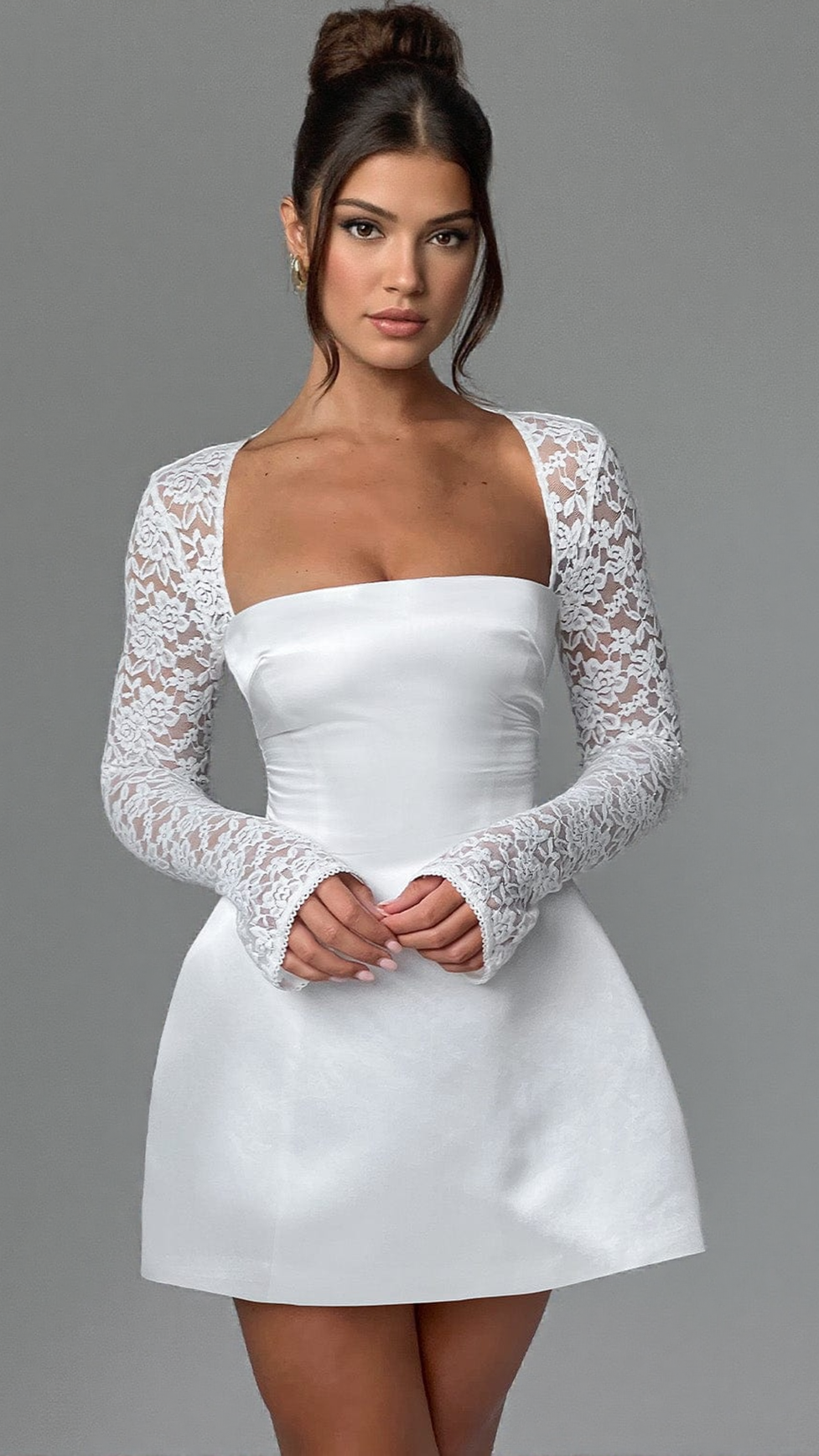 AIIZIE SADIE MINI DRESS - IVORY - product image