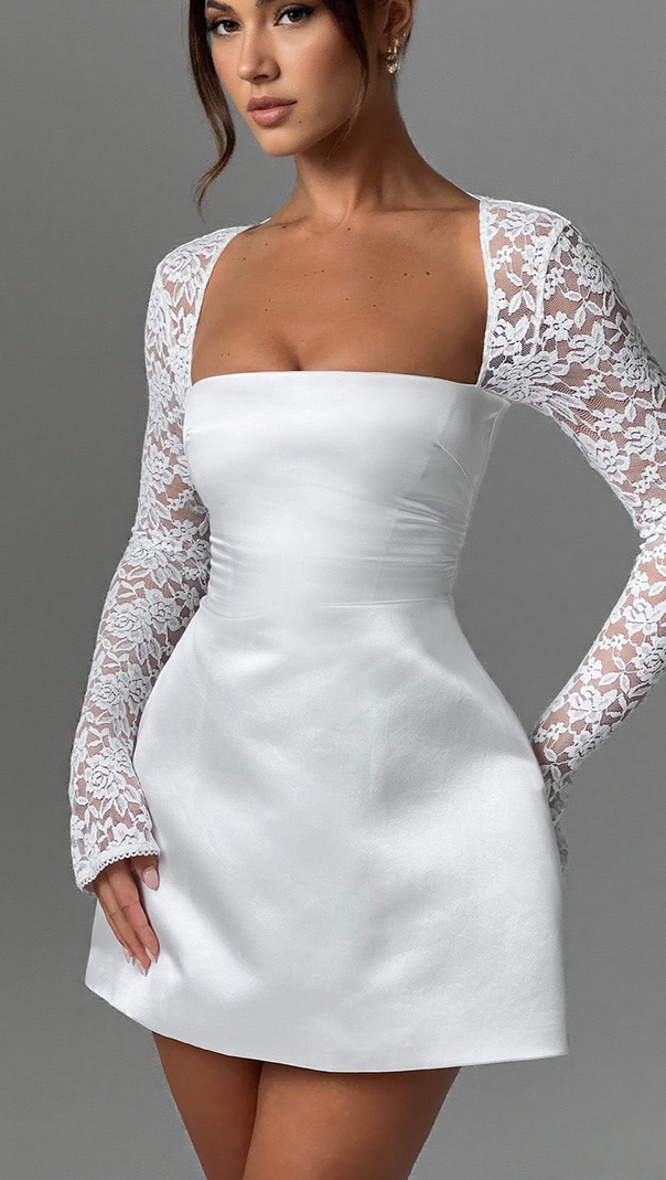AIIZIE SADIE MINI DRESS - IVORY - product image