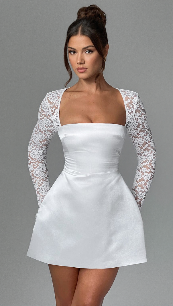 AIIZIE SADIE MINI DRESS - IVORY - product image