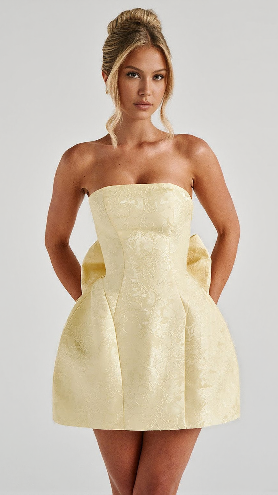 AIIZIE ELENORA MINI DRESS - LEMON - product image
