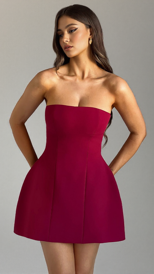 AIIZIE ASHA MINI DRESS - WINE - product image