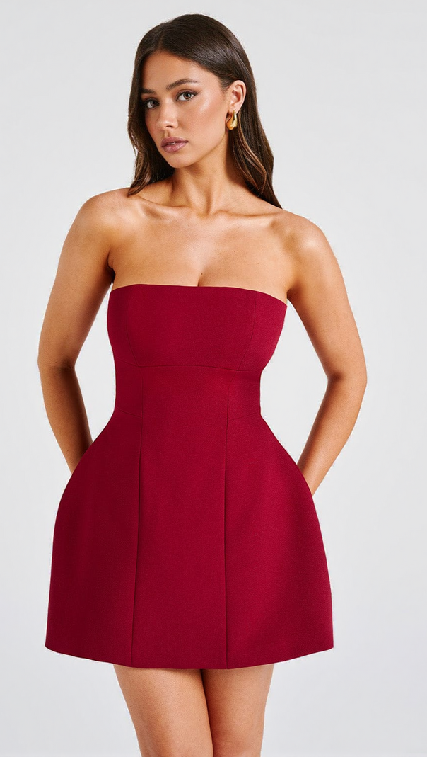 AIIZIE ASHA MINI DRESS - WINE - product image