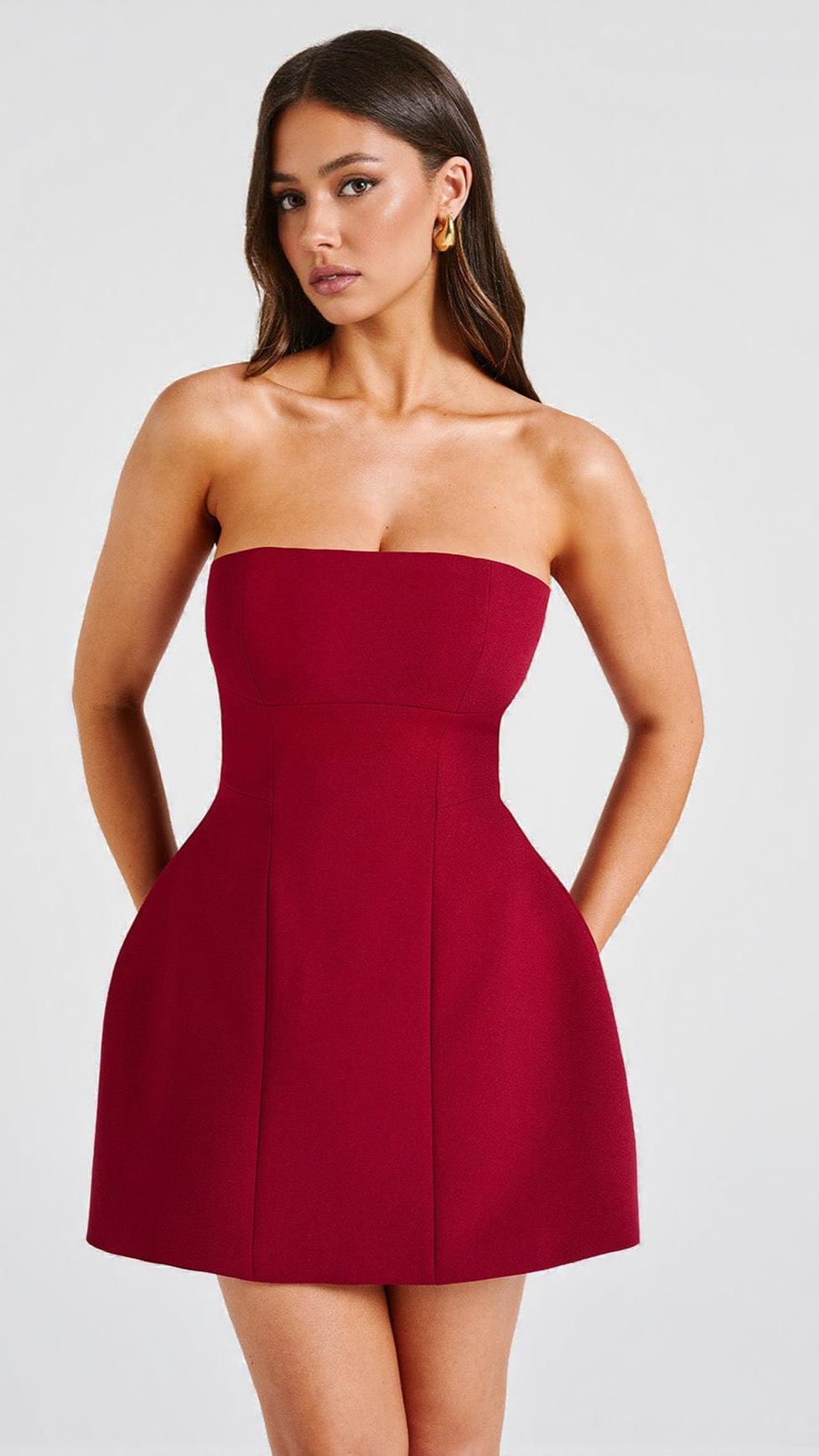 AIIZIE ASHA MINI DRESS - WINE - product image