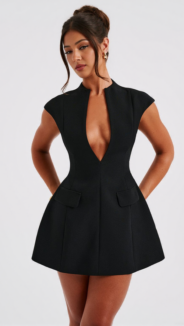 AIIZIE SURI MINI DRESS - BLACK - product image