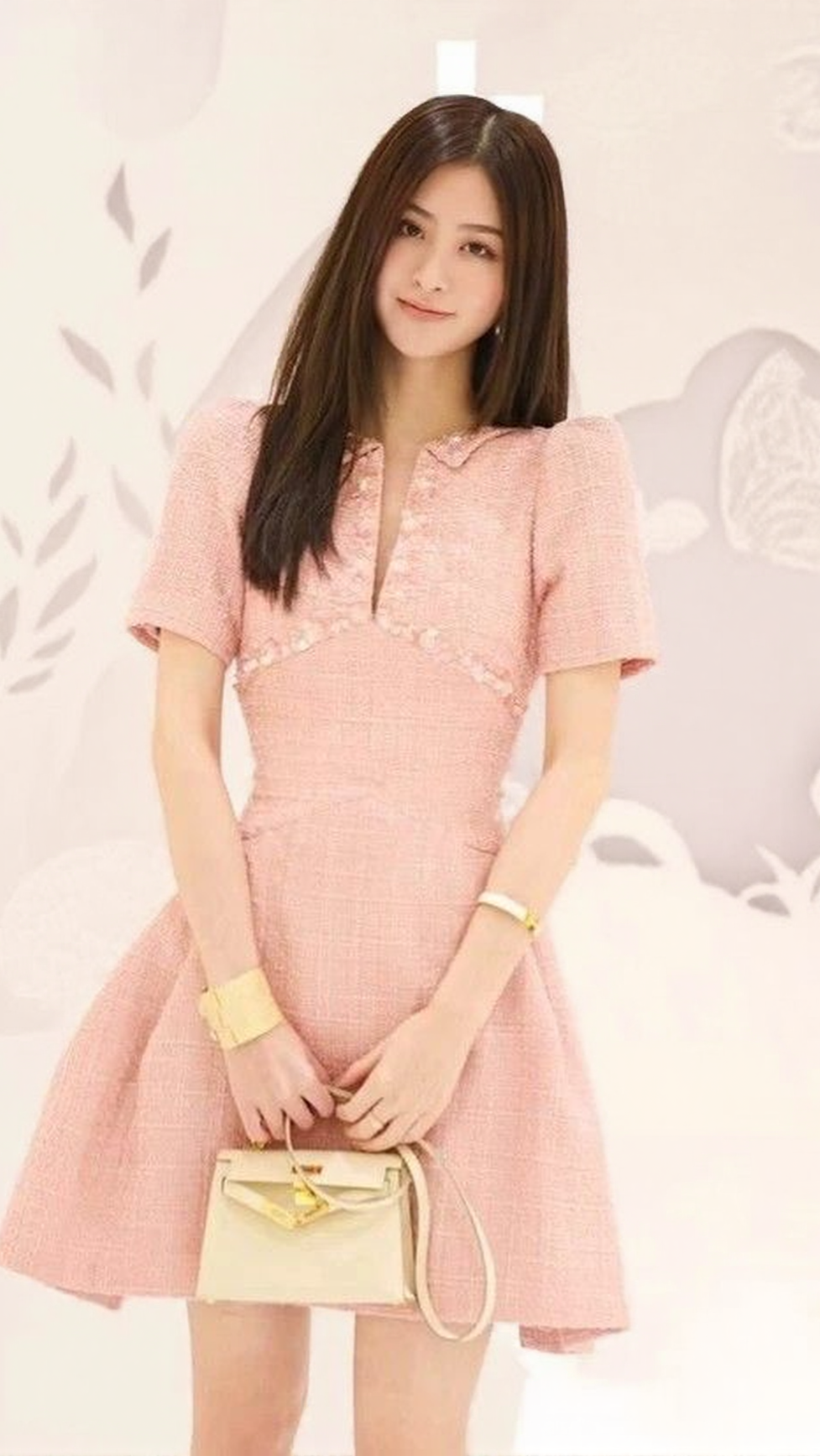 AIIZIE A-LINE BEADED SEQUINE MINI DRESS IN PINK - product image