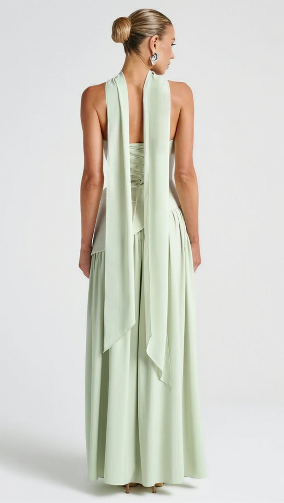 MALIYAH HIGH SLIT STRAPLESS MAXI DRESS - MINT