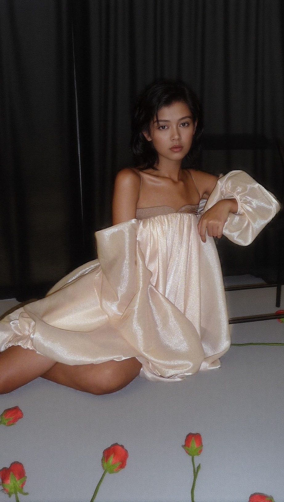 ATTICA OFF SHOULDER RUCHED PUFF MINI DRESS