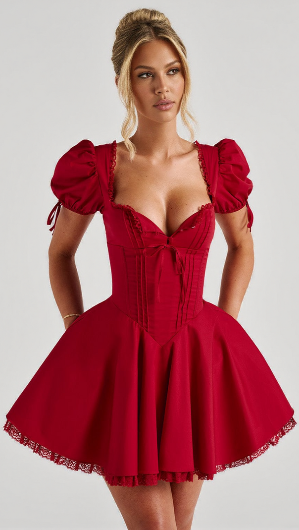 AIIZIE ANNIE MINI DRESS - RED - product image