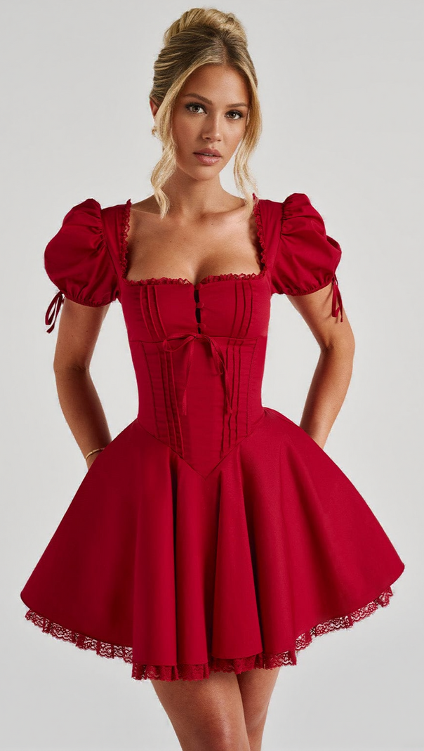 AIIZIE ANNIE MINI DRESS - RED - product image