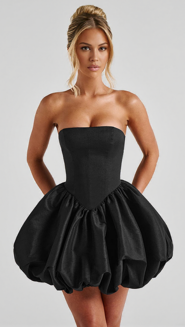 AIIZIE LOTUS MINI DRESS - BLACK - product image