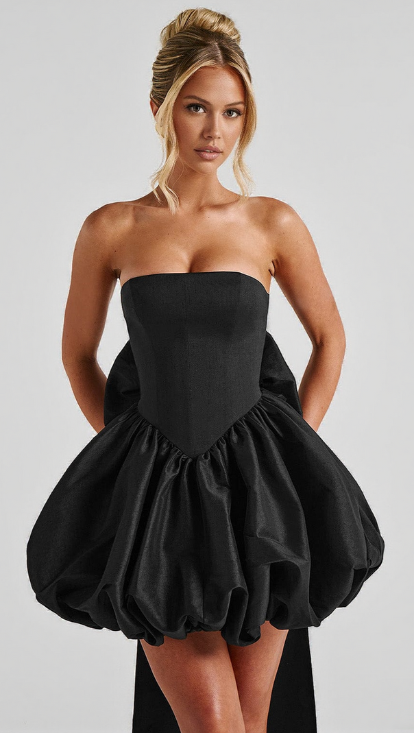 AIIZIE LOTUS MINI DRESS - BLACK - product image