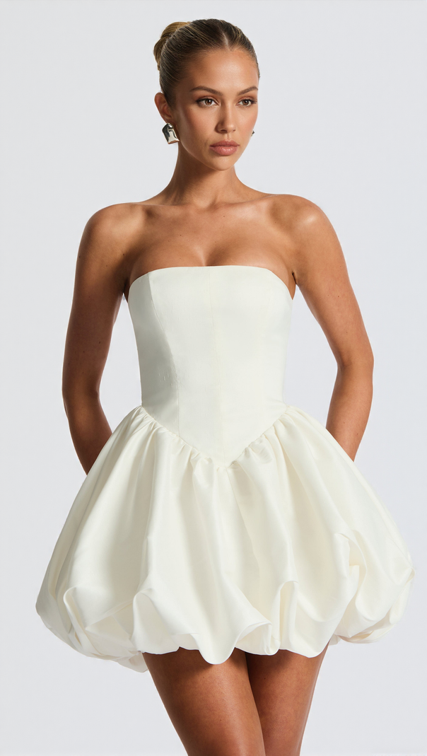 AIIZIE LOTUS MINI DRESS - IVORY - product image