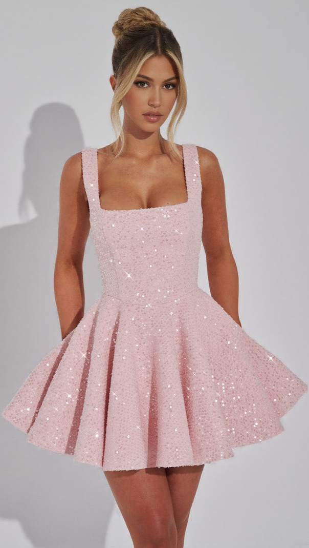 AIIZIE DOROTHY MINI DRESS - BLUSH - product image