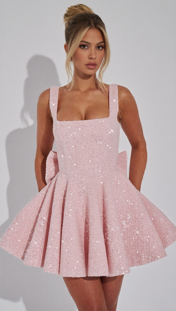 AIIZIE DOROTHY MINI DRESS - BLUSH - product image