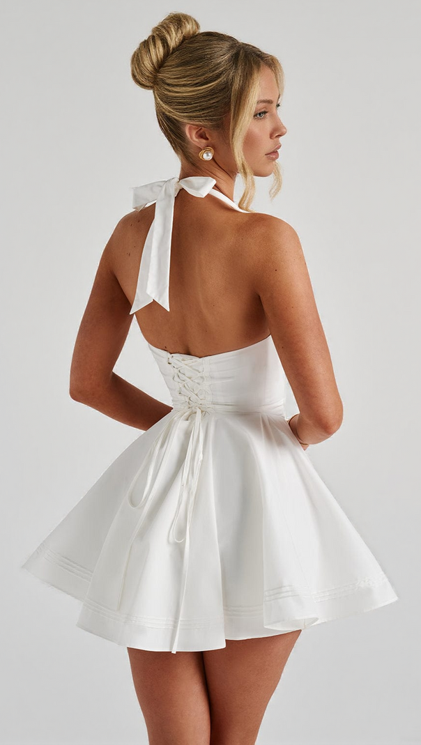 AIIZIE DORIS MINI DRESS - IVORY - product image