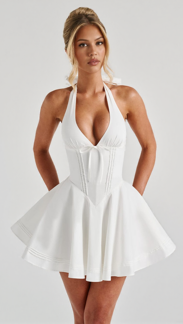 AIIZIE DORIS MINI DRESS - IVORY - product image